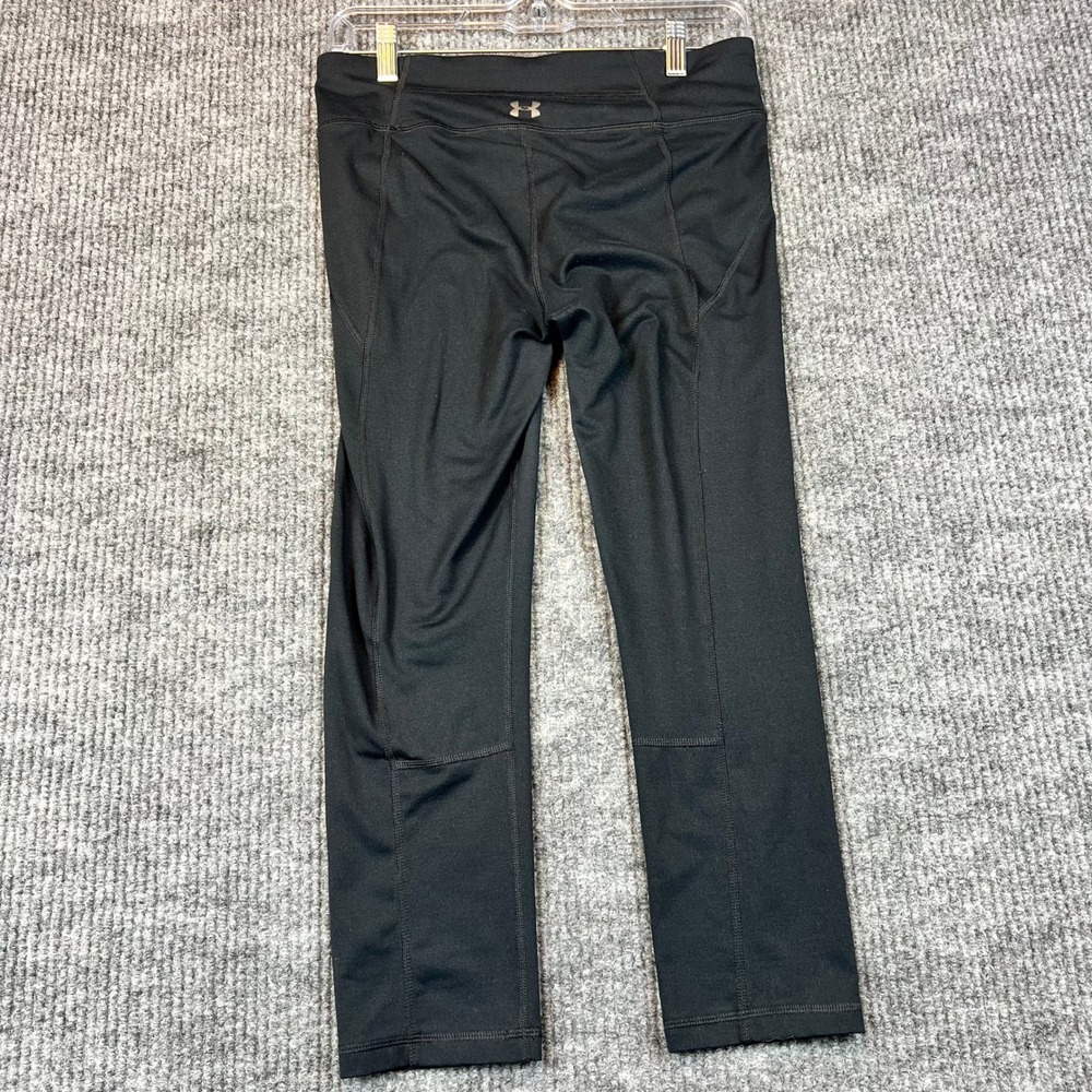 Under Armour Leggings Polyester HeatGear Black Fitted Cropped Activewear Yoga M